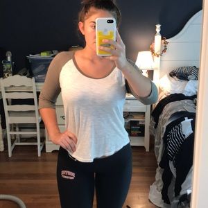 Green sleeved baseball tee